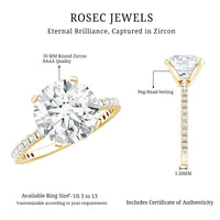 Certified 4.4 Carat Cubic Zirconia Solitaire Engagement Ring for Women