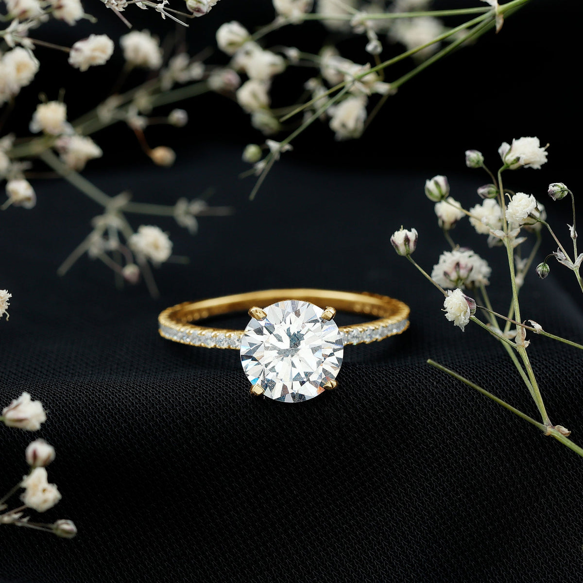 Certified 4.4 Carat Cubic Zirconia Solitaire Engagement Ring for Women