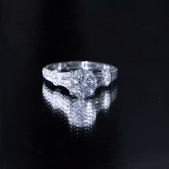 3 CT Simulated Diamond Solitaire Engagement Ring with Split Shank