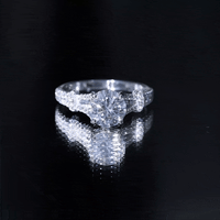 3 CT Simulated Diamond Solitaire Engagement Ring with Split Shank