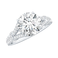 3 CT Simulated Diamond Solitaire Engagement Ring with Split Shank