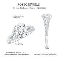 3 CT Simulated Diamond Solitaire Engagement Ring with Split Shank
