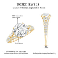 3 CT Simulated Diamond Solitaire Engagement Ring with Split Shank