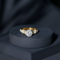 3 CT Simulated Diamond Solitaire Engagement Ring with Split Shank