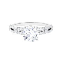 Rosec Jewels 3 CT solitaire cubic zirconia criss-cross engagement ring with sparkling stones and intricate band design.