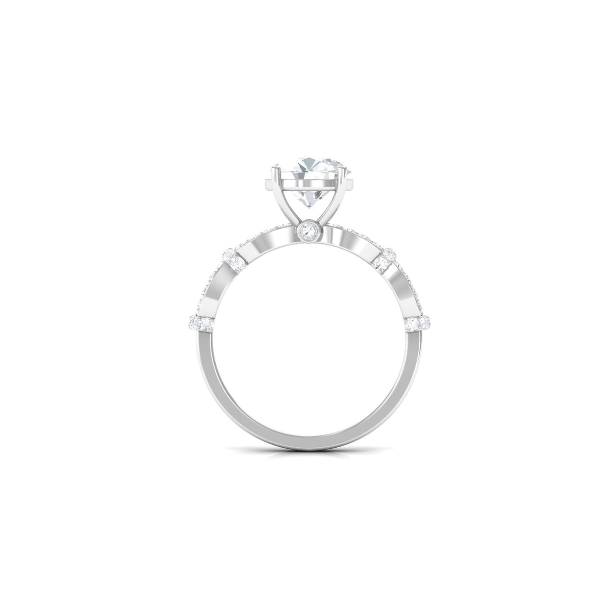 Rosec Jewels 3 CT solitaire cubic zirconia criss cross engagement ring with sparkling stones and intricate band design