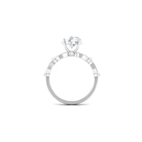 Rosec Jewels 3 CT solitaire cubic zirconia criss cross engagement ring with sparkling stones and intricate band design