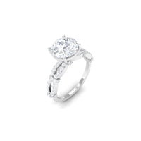 Rosec Jewels 3 CT solitaire cubic zirconia criss cross engagement ring with sparkling stones and intricate band design.