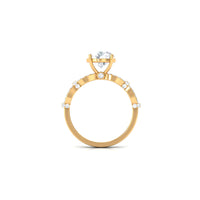 Rosec Jewels 3 CT solitaire cubic zirconia criss cross engagement ring with sparkling stones and intricate band design.