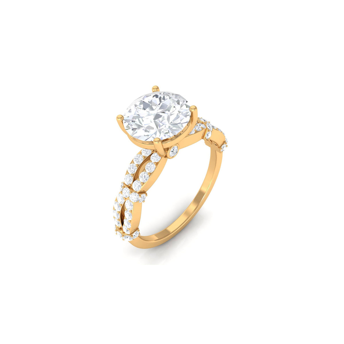 Rosec Jewels 3 CT solitaire cubic zirconia criss-cross engagement ring with sparkling stones and intricate band design.
