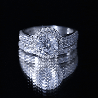 Round 2 Carat Cubic Zirconia Engagement Ring with Stackable Band
