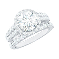 Round 2 Carat Cubic Zirconia Engagement Ring with Stackable Band