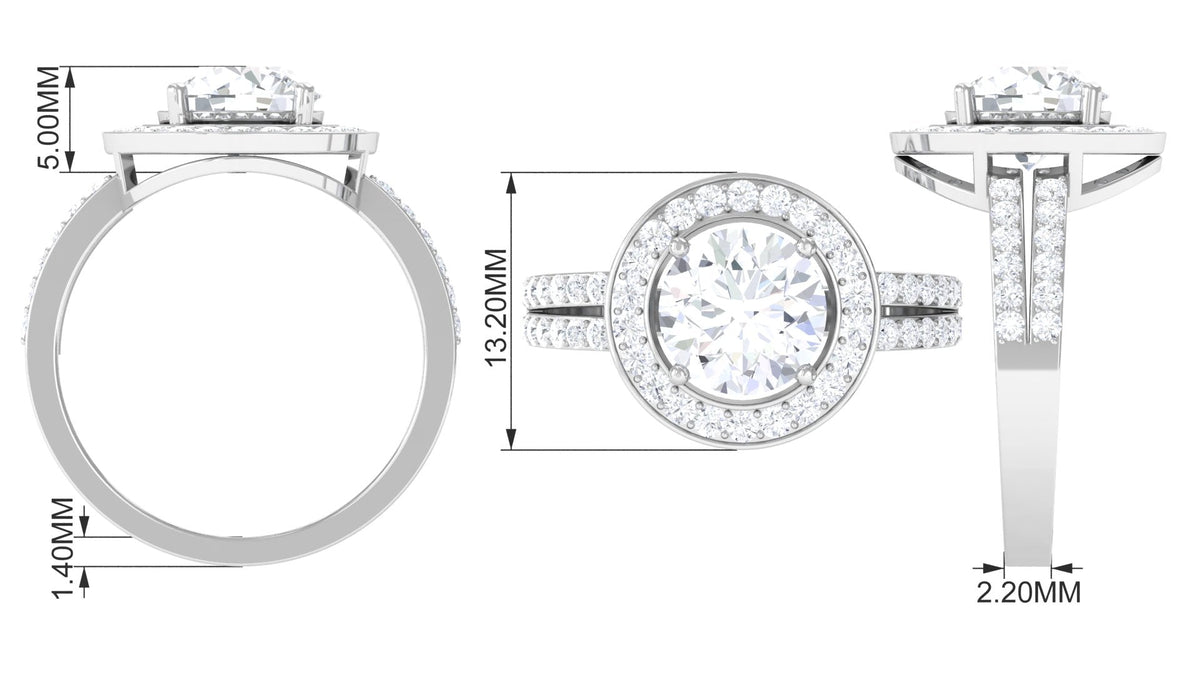 Rosec Jewels 3.25 CT cubic zirconia engagement ring with a classic design and shimmering center stone, detailed close-up shot.