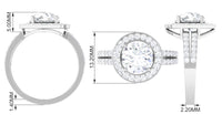 Rosec Jewels 3.25 CT cubic zirconia engagement ring with a classic design and shimmering center stone, detailed close-up shot.