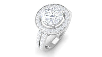 Rosec Jewels 3.25 CT cubic zirconia engagement ring with classic design and sparkling central stone, displayed on a white background.