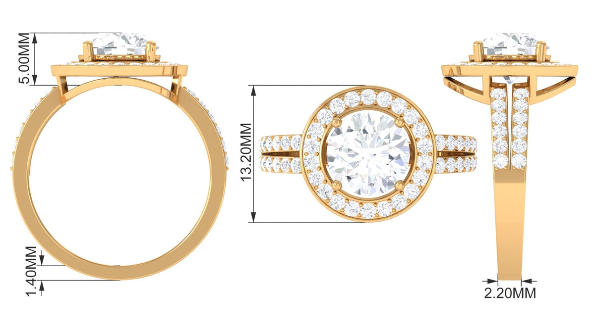 Rosec Jewels 3.25 CT cubic zirconia engagement ring with a classic design and sparkling central stone.
