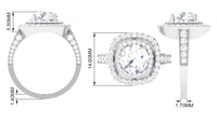 Cubic Zirconia Double Halo Engagement Ring