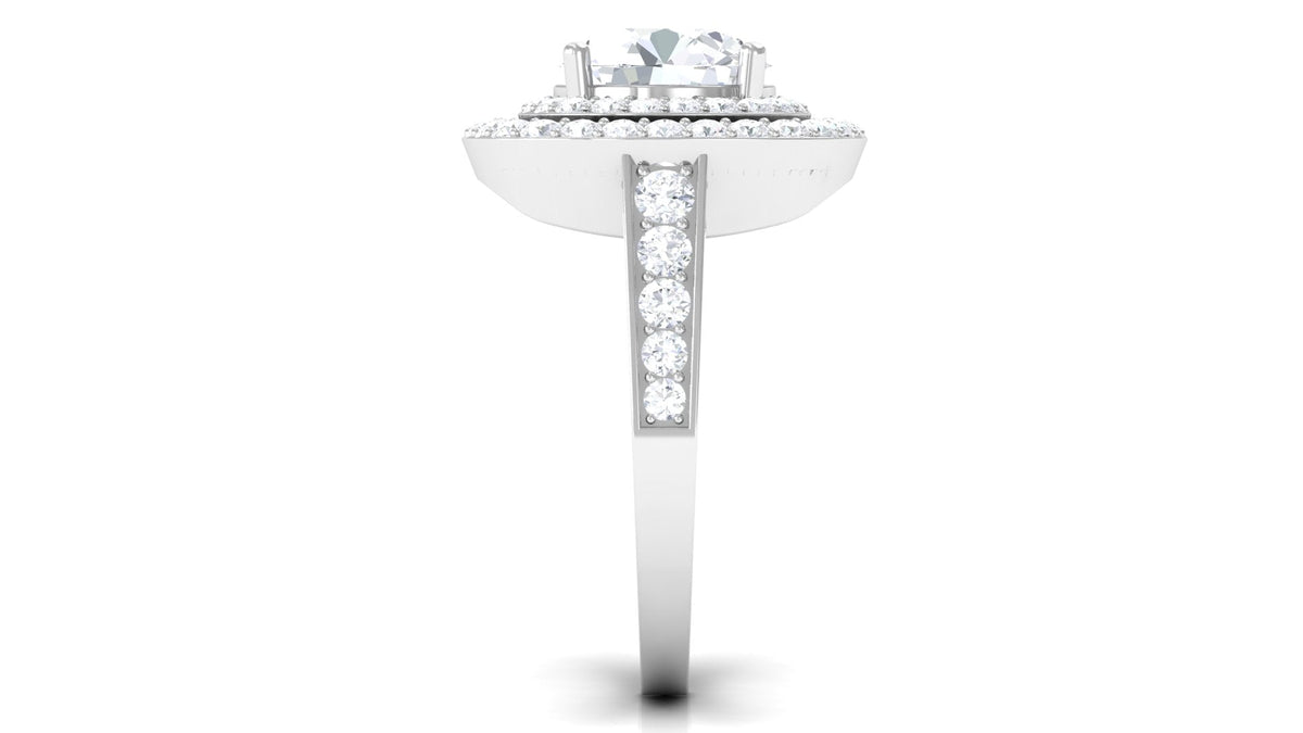 Cubic Zirconia Double Halo Engagement Ring