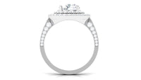 Cubic Zirconia Double Halo Engagement Ring
