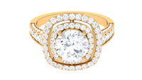 Cubic Zirconia Double Halo Engagement Ring