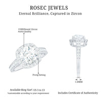 Cubic Zirconia Vintage Inspired Engagement Ring