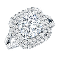 Rosec Jewels cubic zirconia vintage-inspired engagement ring with double band and 3-carat center stone, elegant and sparkling jewelry piece.