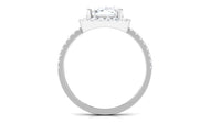 Rosec Jewels 4.25 CT cushion cut zircon engagement ring with halo featuring a sparkling center stone and intricate band detail.