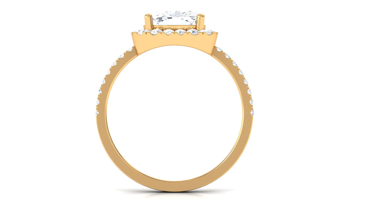 Rosec Jewels 4.25 CT cushion cut zircon engagement ring with halo, featuring a sparkling center stone and intricate band details.