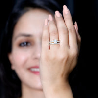 1 Carat Princess Cut Cubic Zirconia Wedding Ring Set for Women