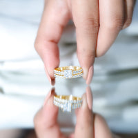 1 Carat Princess Cut Cubic Zirconia Wedding Ring Set for Women