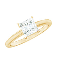 1 Carat Princess Cut Cubic Zirconia Solitaire Engagement Ring with Certificate