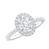 1.2 Carat Cubic Zirconia Oval Halo Engagement Ring for Women