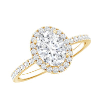 1.2 Carat Cubic Zirconia Oval Halo Engagement Ring for Women