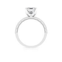 Asscher Cut Zircon Solitaire Engagement Ring