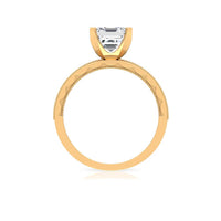 Asscher Cut Zircon Solitaire Engagement Ring