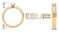 Certified Cubic Zirconia Statement Engagement Ring