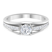 Cubic Zirconia Solitaire Band Ring