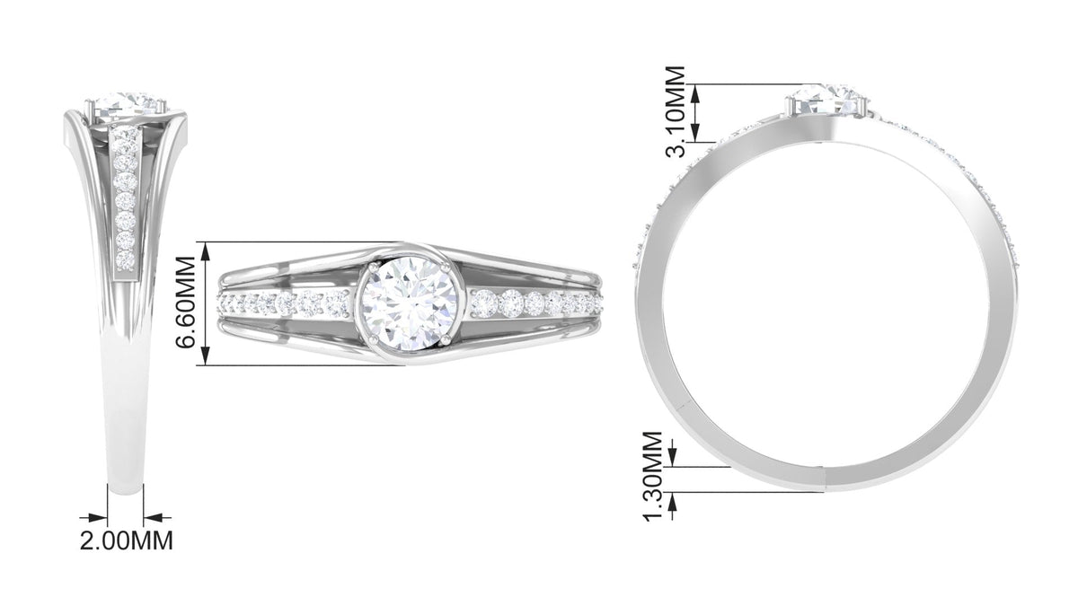 Cubic Zirconia Solitaire Band Ring