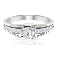 Cubic Zirconia Solitaire Band Ring