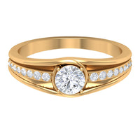 Cubic Zirconia Solitaire Band Ring