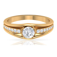 Cubic Zirconia Solitaire Band Ring