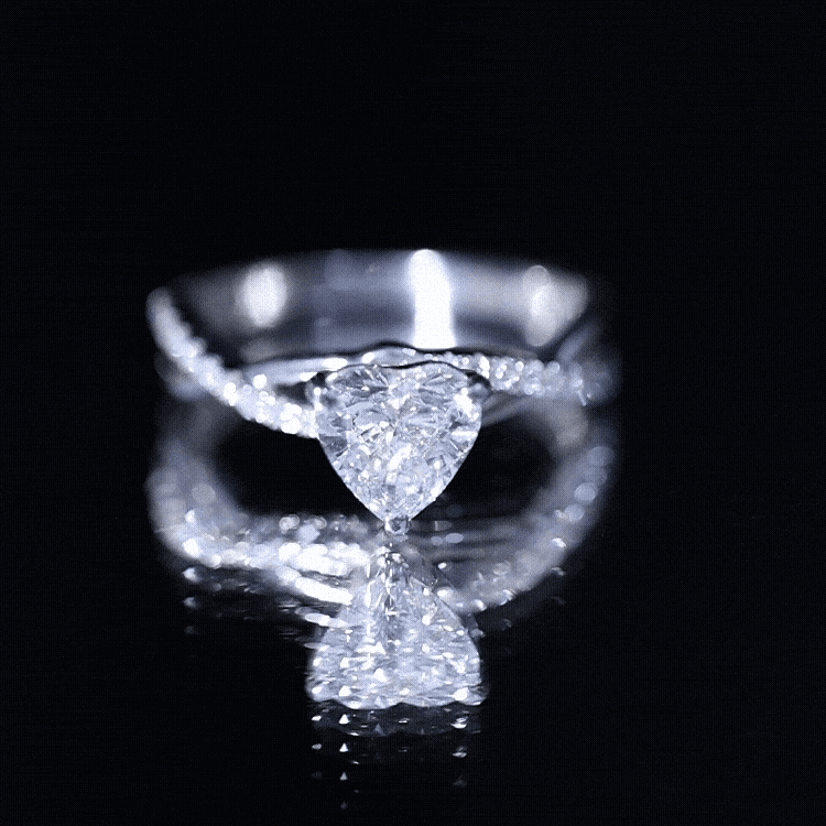 Zircon Crossover Solitaire Engagement Ring