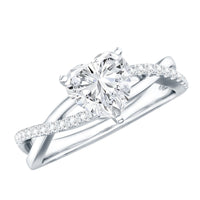 Zircon Crossover Solitaire Engagement Ring