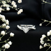 Zircon Crossover Solitaire Engagement Ring