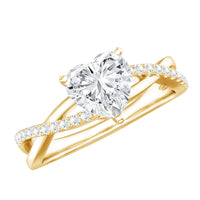 Zircon Crossover Solitaire Engagement Ring