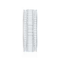 Baguette Cut Cubic Zirconia Wide Wedding Band