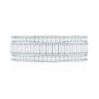 Baguette Cut Cubic Zirconia Wide Wedding Band