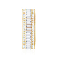 Baguette Cut Cubic Zirconia Wide Wedding Band