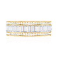 Baguette Cut Cubic Zirconia Wide Wedding Band
