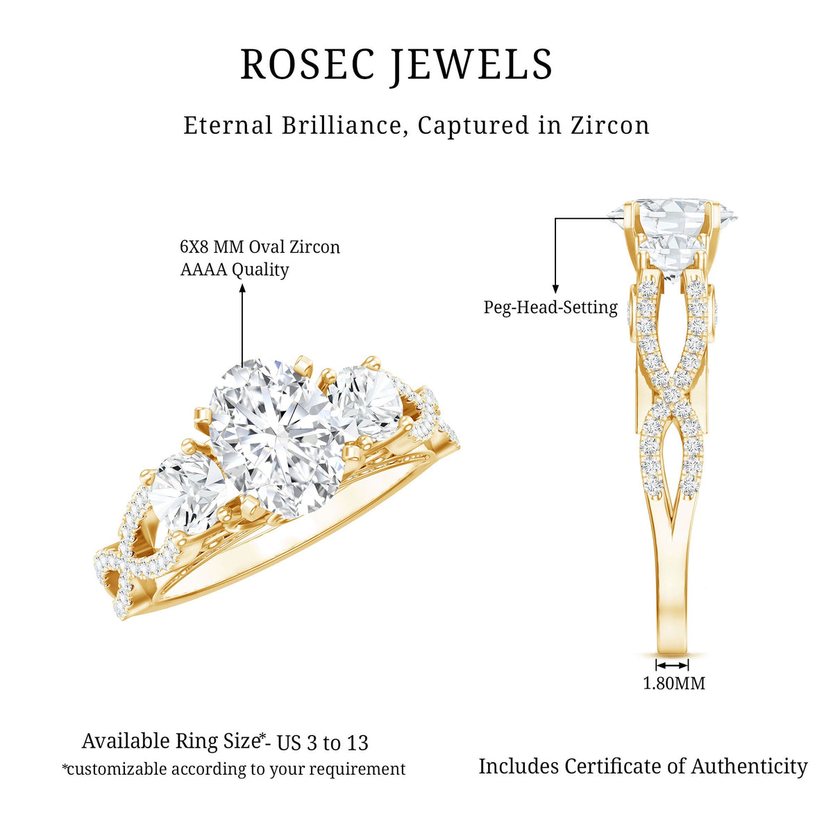 Cubic Zirconia Vintage Inspired Infinity Engagement Ring